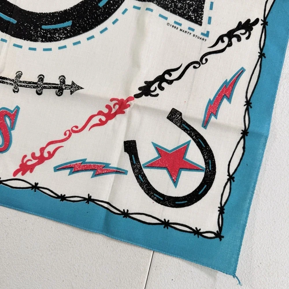 Vintage Marty Stuart 1992 Country Music Bandana Scarf 21